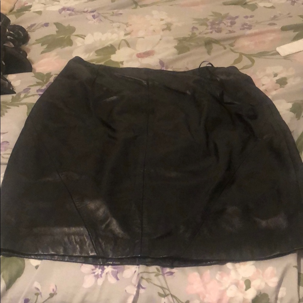 Black leather skirt
